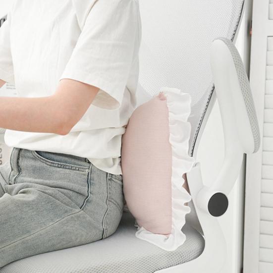 Bow-shaped Pillow Ruffle Lace Decor Fluffy PP Cotton Filling Holiday Adds Elegance And