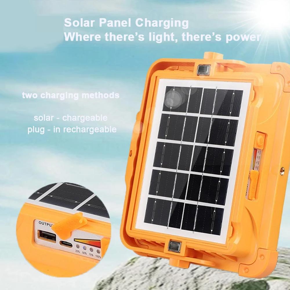 Rechargeable Solar Street Lamp Outdoor LED Solar Flood Light External Solarlight Emergency Camping Light Type-C Hanging Lantern