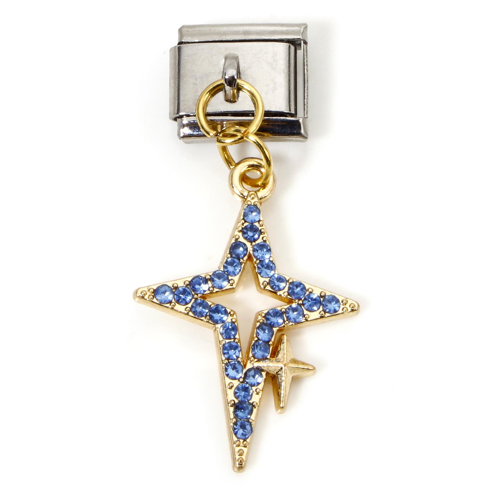

1 Piece Zinc Based Alloy & Stainless Steel Italian Charm Links For DIY Bracelet Jewelry Making Rectangle Star Charms 10mm x 9mm 10x9mm