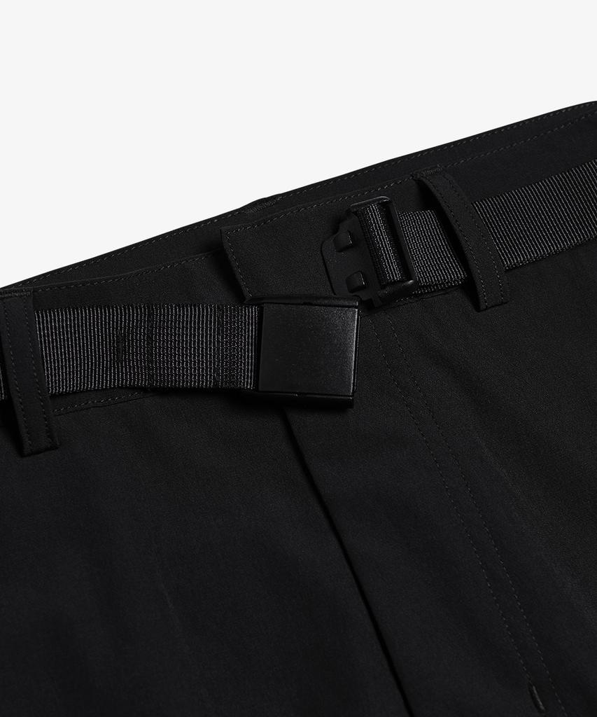 Baellob Plain Good Belt Pants Black