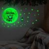 1 Pcs Glow Moon Snowflake Christmas Wall Sticker Paper Glow Room Decoration Wall Decal Self Adhesive