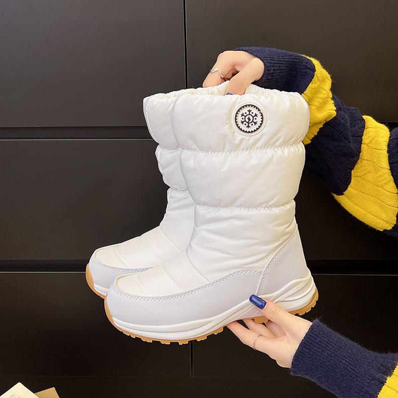 Northeast winter snow boots tall women's velvet thickened warm cotton shoes women's outdoor thick-soled waterproof and non-slip long boots