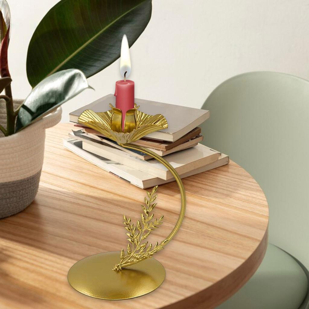 Modern Iron Candlestick Flower Shape Metal Tapered Candle Holder Stand for Wedding Dinning Party Centerpieces Decors