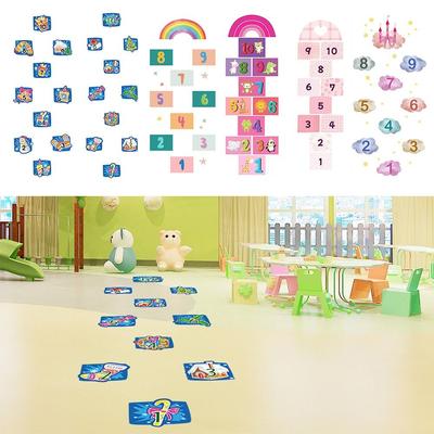 Self-adhesive Hopscotch Game Floor Stickers PVC Flooring Decals Creative Wall Art  Home Decoration