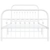 Metal Bed Frame with Headboard and Footboard White 100 x 190 cm