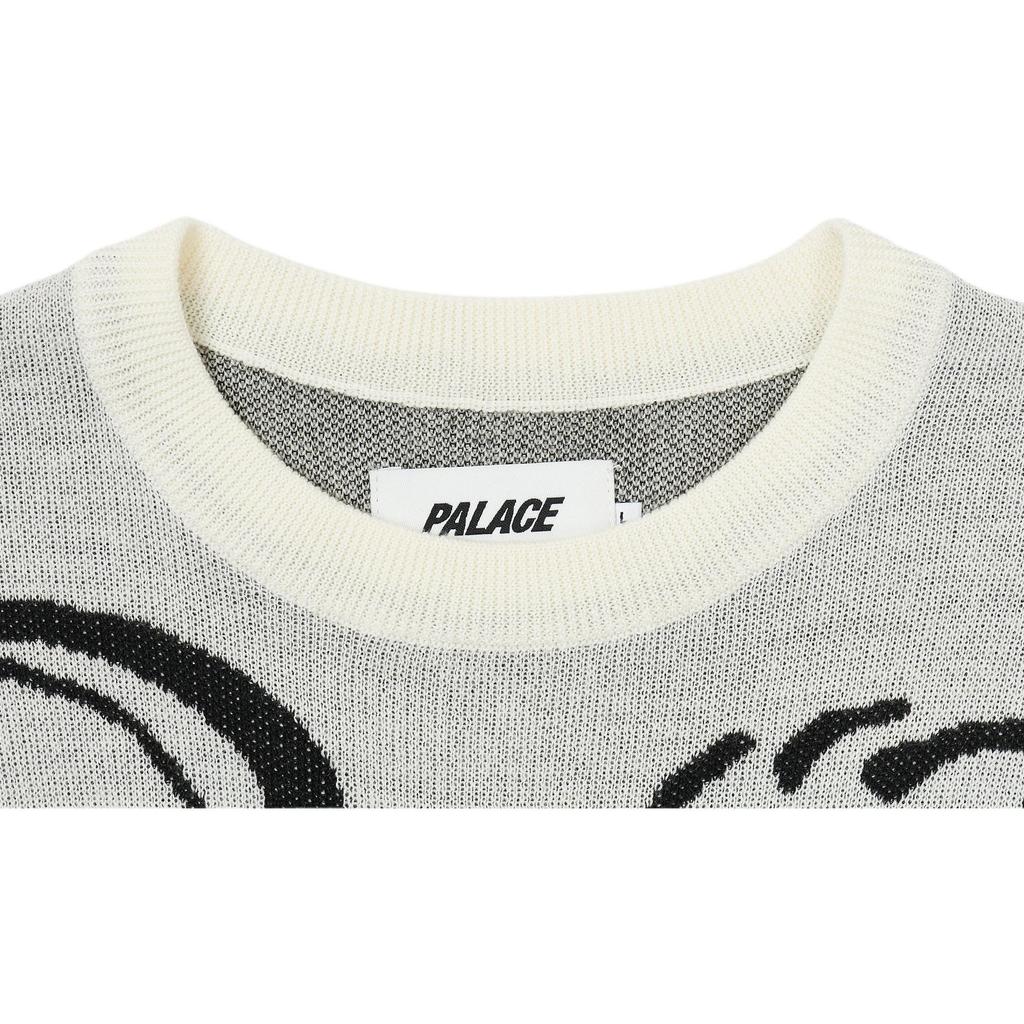 Palace Palasonic Fun Panasonic Logo Cartoon Long Sleeve Knitted Sweater Unisex Tops Grey P20KW001