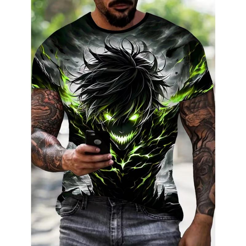 Men's Fashion 3D Printed Men's T-Shirt Round Neck Short Sleeve Trendy Street Wear