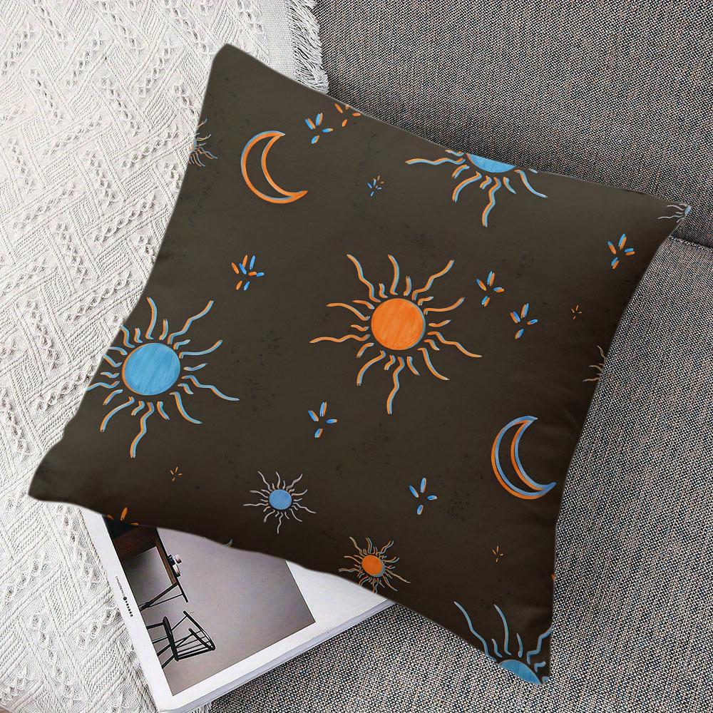 Sun Moon Glow square Jacquard Pillow Cover for Sofa Office Waist Cushion Cover Home Decorative Pillowcase