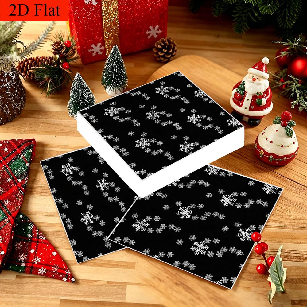 20pcs Disposable Napkins with Snowflake Pattern Print for Wedding,Parties,and Daily Use for Thanksgiving Fall Christmas Table Decoration