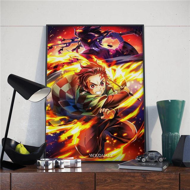 Japanese anime poster, demon killer, family bar, cafe, decorative art painting, interior poster