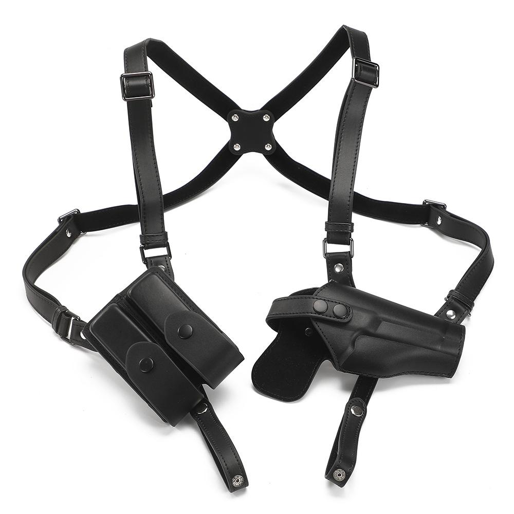Universal Vertical Shoulder Strap Holster Tactical Underarm Universal G17 Holster Type 92 1911 Leather Gun Bag