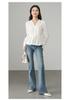 Design Sense Pinch Pleats Tucked Waist Slimming Shirt for Women