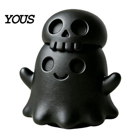 Decorative Ghost Sculpture 3D Printed Skull Figurine, Spooky Gothic Statue, Mini Ornament Cartoon for Table Centerpiece Shelf Desk Decor