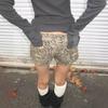 European Retro Leopard Print Lace-up Denim Shorts - Women's Y2K Low-rise Slim A-line Hot Pants