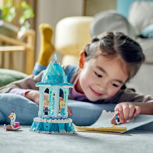 LEGO Disney Princess Anna and Elsa's Magic Merry-Go-Round Toy Present Birthday Block Educational Christmas Girls Boys Children 6 Years Old 7 Years