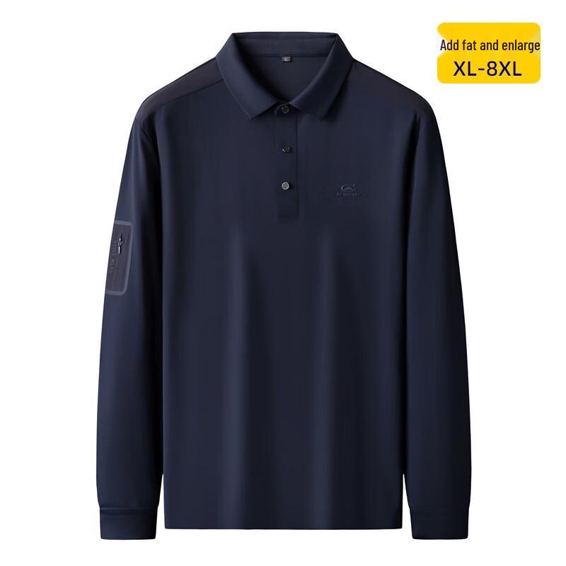 DIBINZE Men's Plus Size Casual Long Sleeve Polo Shirt