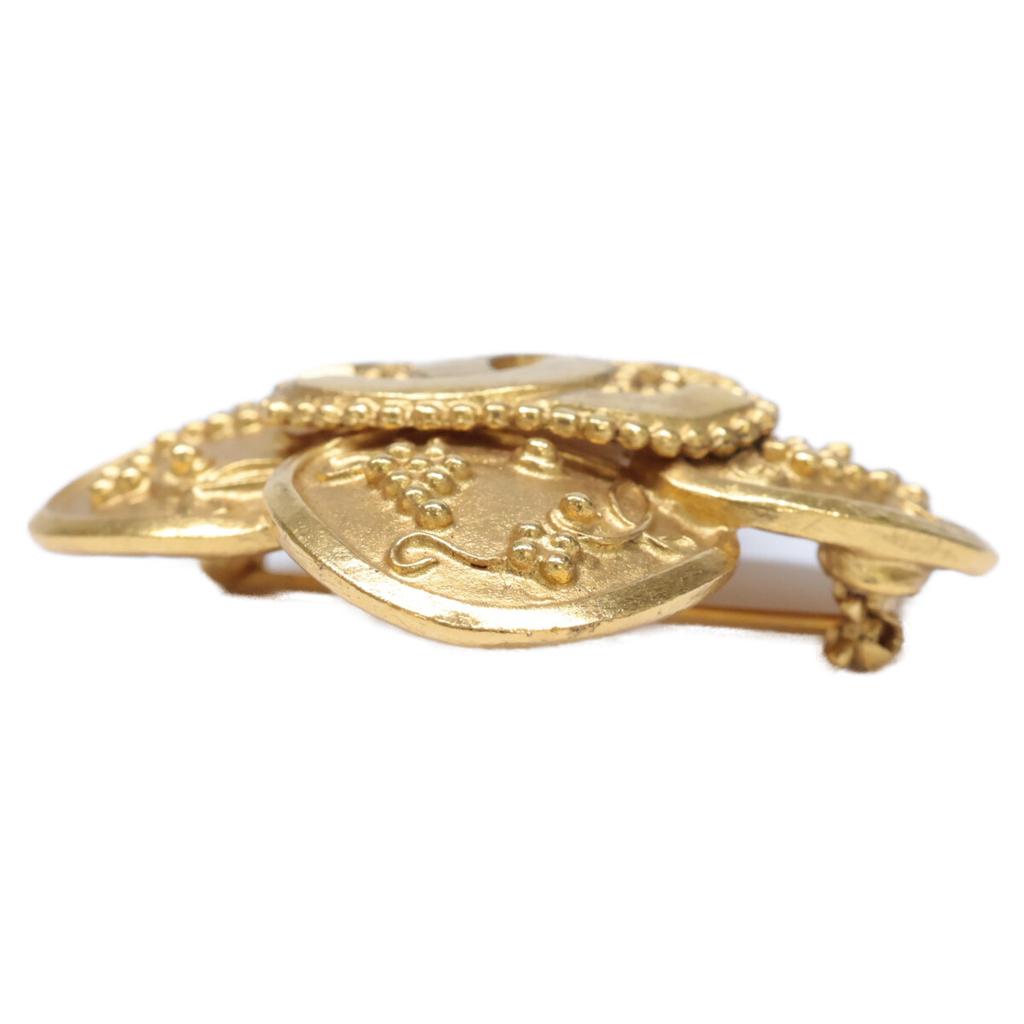CHANEL [Excellent Condition] 96A Flower Motif CC Logos Pin Brooch goldUsed