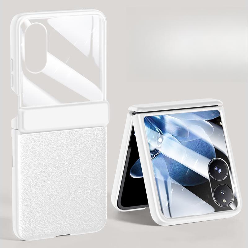 Suitable for Xiaomi Mix Flip Mobile Phone Case Film Integrated Folding Screen Full-inclusive Anti-fall Business Spring Hinge Plain Leather Case