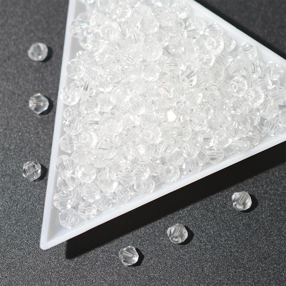 4MM Faceted Austrian Crystals Glass Beads Bicone Shape Spacer Loose Beads for Jewelry Making DIY