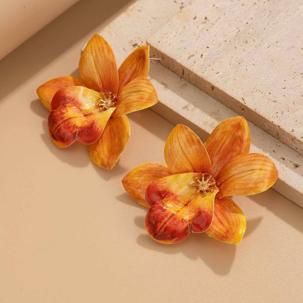 Simulation Flower Necklace Orchid Simulation Flower Earrings Sweet Clavicle Chain  Ladies