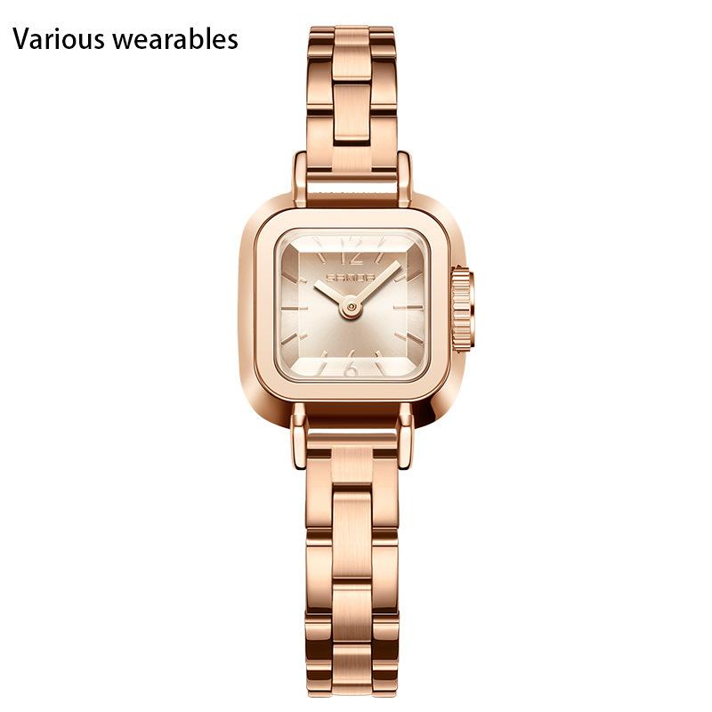 New Watch Square Mesh Belt Quartz Watch Fashion Simple Roman Pattern Waterproof Quartz Women's Belt Watch