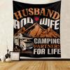 Camping Tapestry Camper Outing Accessories Fun Kids Room Club Man Cave Home Bedroom Wall Decor Backdrop