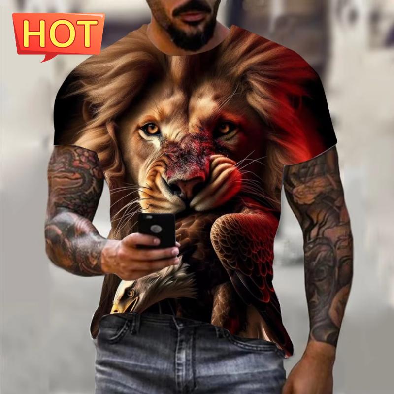 Fashion Animal Eagle Graphic T Shirt For Man Women 3D Printed Short-Sleeved Tees Fashion Plus Size Men's Tops Casual Kids Tops