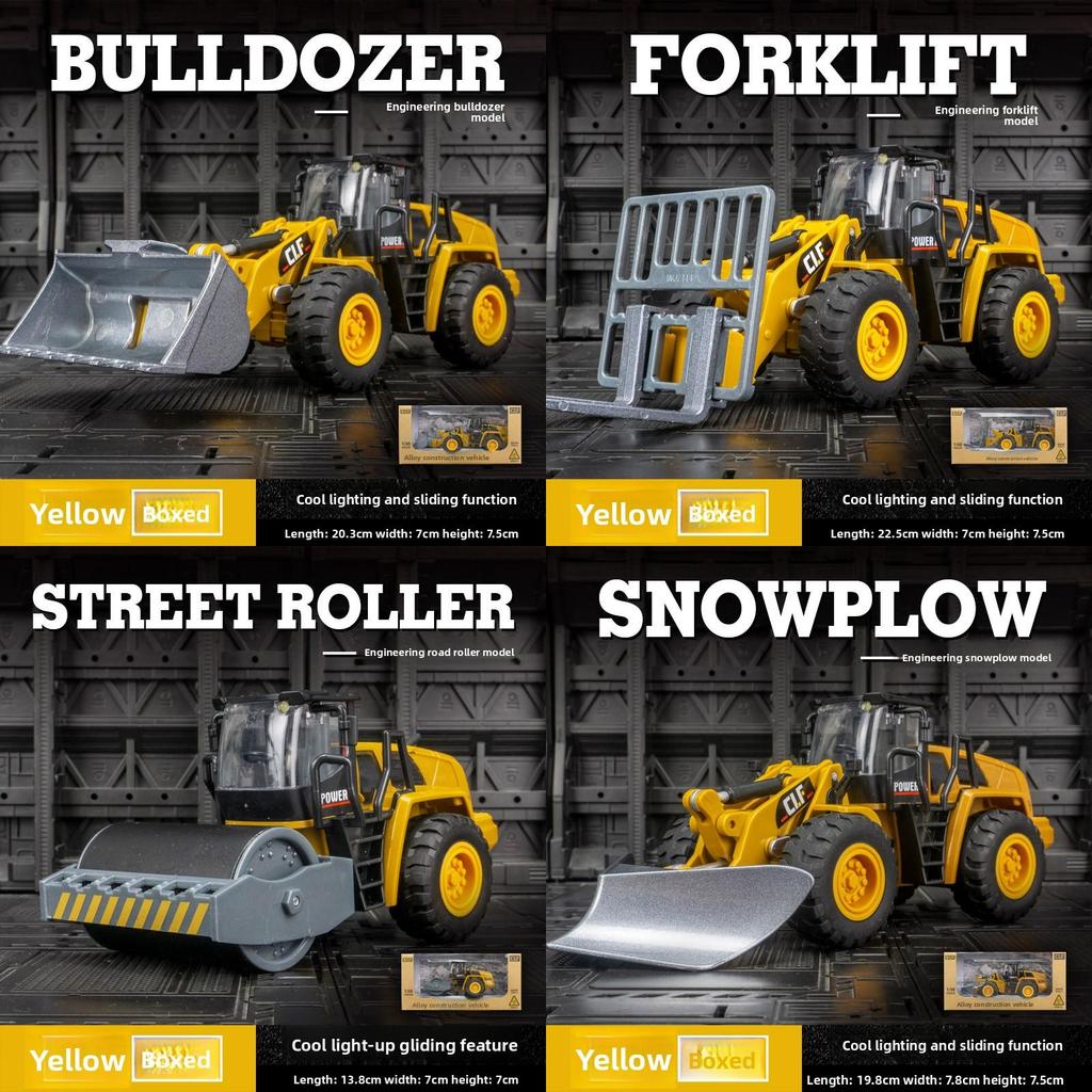 Engineering Vehicle Bulldozer Model With Flashing Lights For Collectors Kids And