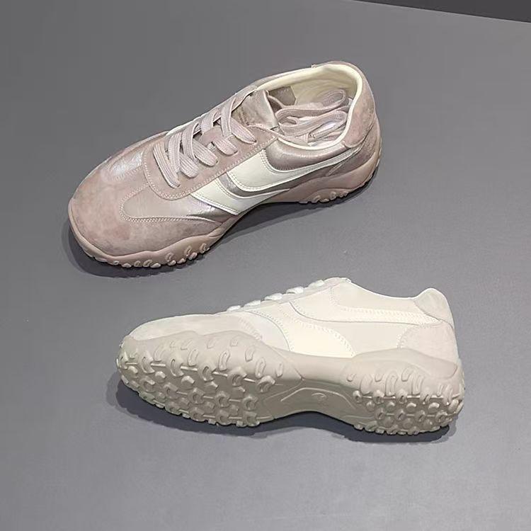 Hochwertige Damen Sportschuhe im koreanischen Stil, atmungsaktives Leder - Neue vielseitige Freizeit-Sneaker mit dicker Sohle