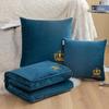 Modern Minimalist Double-Sided Embroidered Fleece Baby Throw Pillow Blanket 