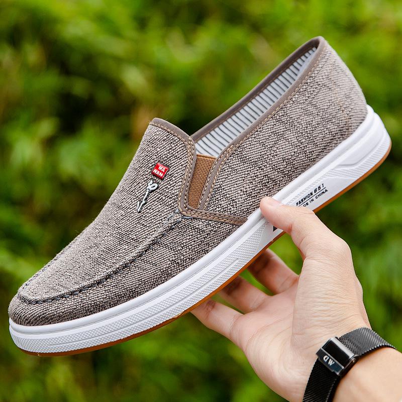 

Men s 2023 Spring Canvas Slip-On Driving Shoes - Flat Casual Loafers 39 кавовий