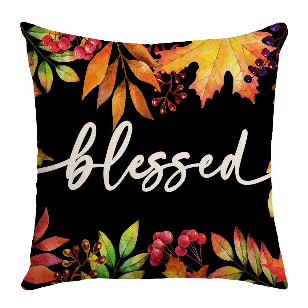 Autumn Pumpkin Sofa Pillow Cover Cushion Living Room Bedroom Bay Window Bedside Letter Cushion Cover