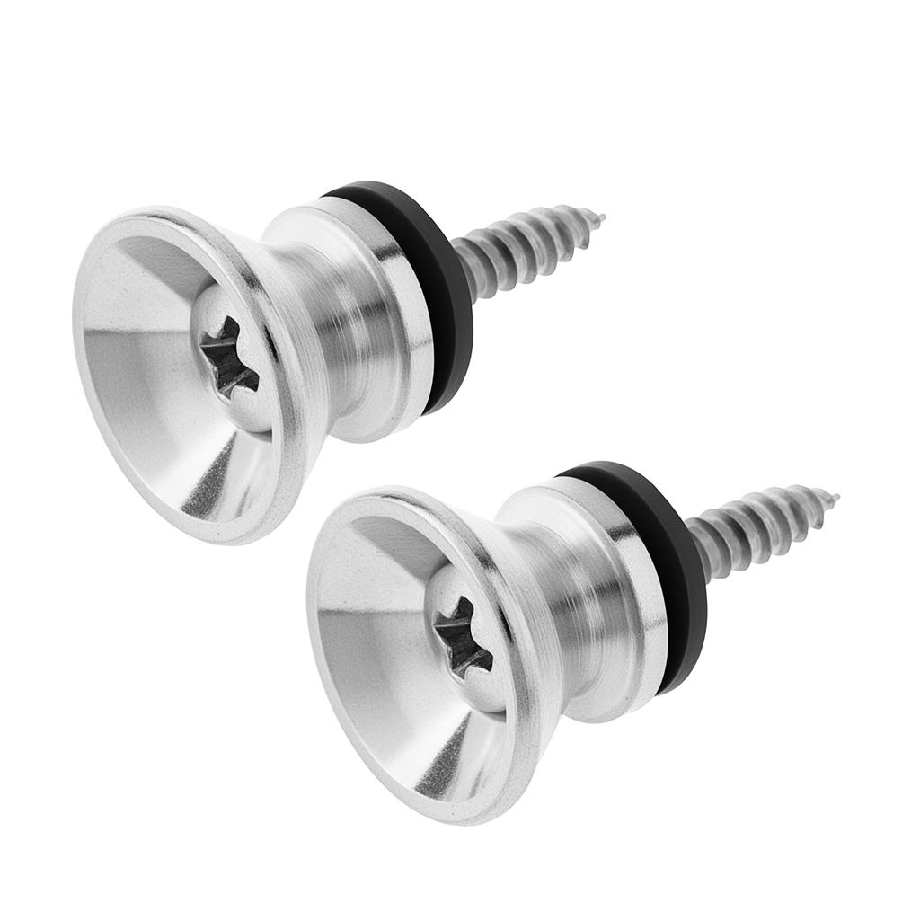 Metal 6pcs Guitar Strap Lock Buttons Gold Silver Black Acoustic Electric Ukulele Secure Heavy Duty