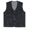 Mens Denim Jacket XL-7XL Plus Size Casual Outdoor Vest Multi-pocket Sleeveless Vest Waistcoat Spring Autumn Male Clothes