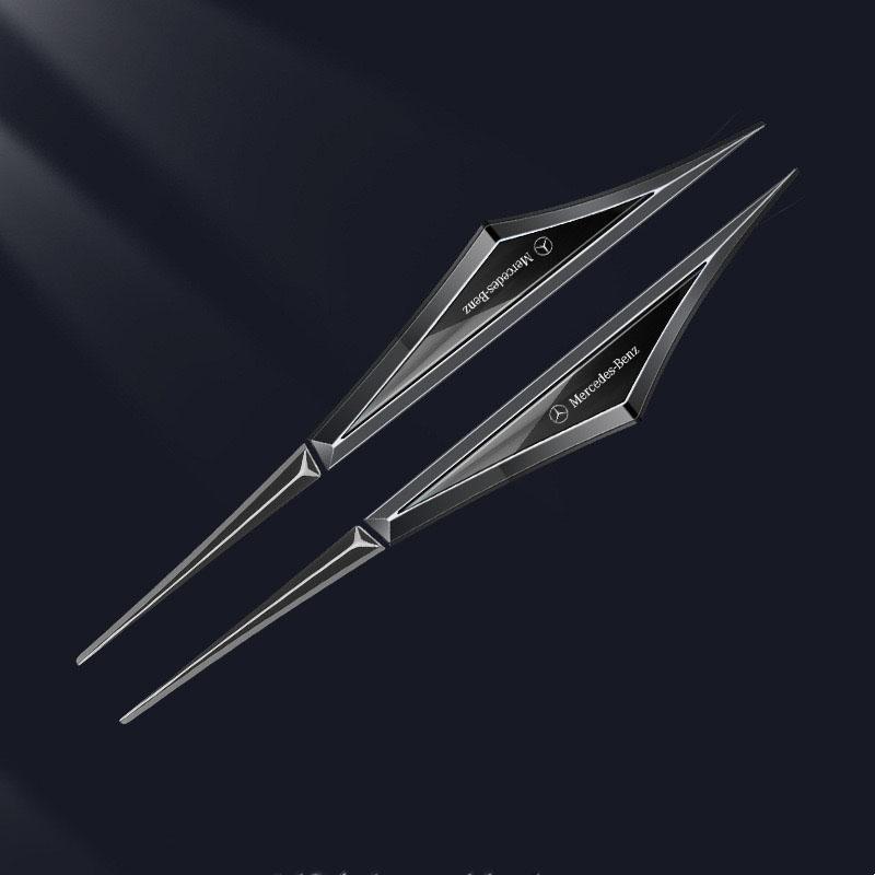 2Pcs Metal Car Fender Side Wing Emblem Badge Sticker for Mercedes Benz AMG B C E Class A Class C200L GLC GLK GLA JL1