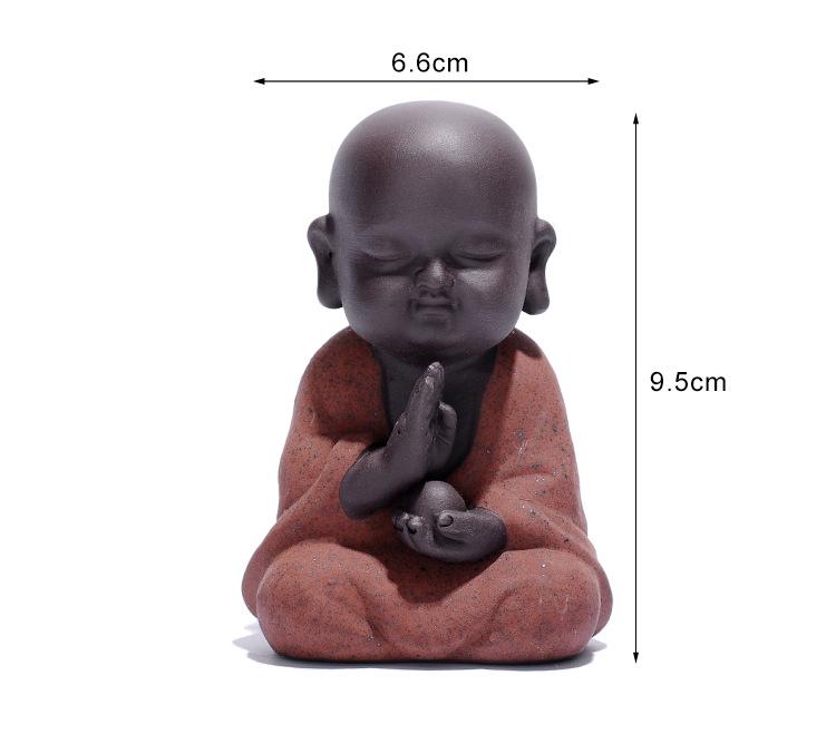 Cute Zen Monk Zisha Clay Tea Pet - Handmade Tea Ceremony Ornament