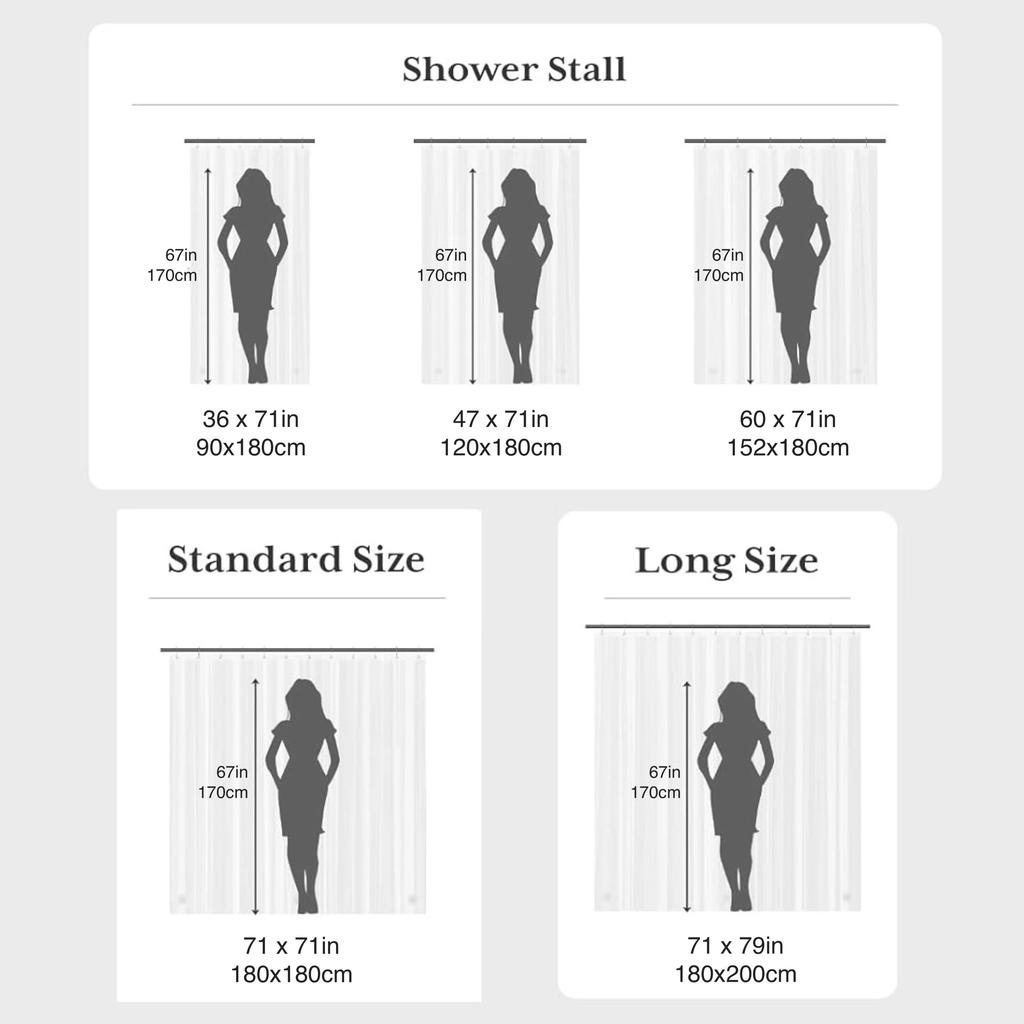 1pc Waterproof Clear Crystal Shower Curtain with Plastic Hooks, Transparent Bath Curtain for Bathroom Window Door Bath Decor