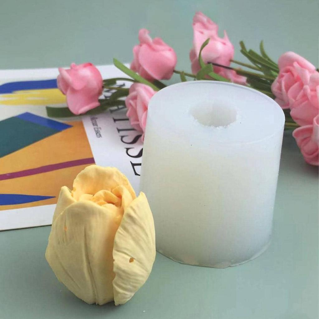 1pc-3D Tulip Candle Mold Silicone Mold Chocolate Cake Decoration Handmade Diy Soap Mold Candle Making Supplies