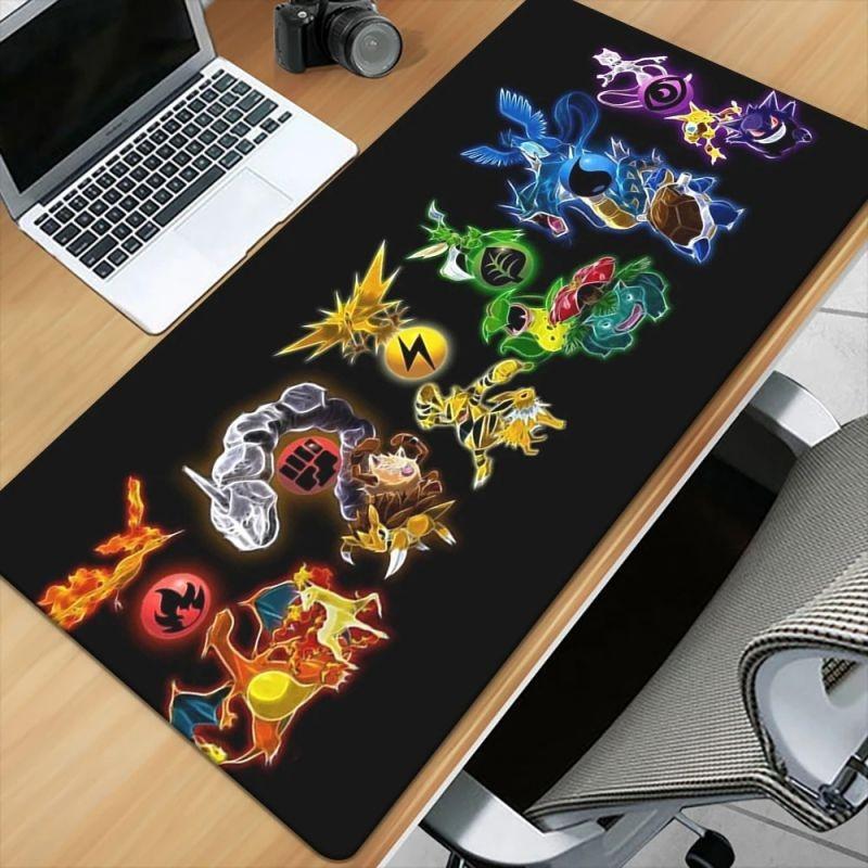Pokemon Cartoon Cute HD Printing Gaming Mousepad Computer Lock Edge Natural Rubber Esports Desk Pad Large Mouse Pad