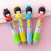Cute 4-Color Ballpoint Pen Animal Toppers Retractable Cartoon Pens 0.7mm Tip Novelty Writing Pen for School Supplies
