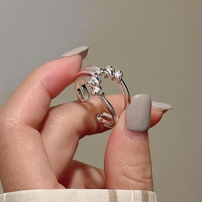 Korean Fashion S925 Sterling Silver Knotted Twist Ring - Simple INS Blogger Style