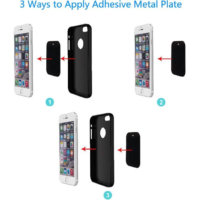 DSTELIN Universal Metal Plate 8 Pack for Magnetic Phone Car Mount Holder Cradle with Adhesive (Compatible with Magnetic Mounts) - 4 Rectangle and 4