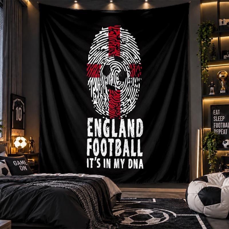 Wandbehang Wandteppich Englische Fußballnationalmannschaft Druckstoff für Wohnzimmer Schlafzimmer Heimdekoration