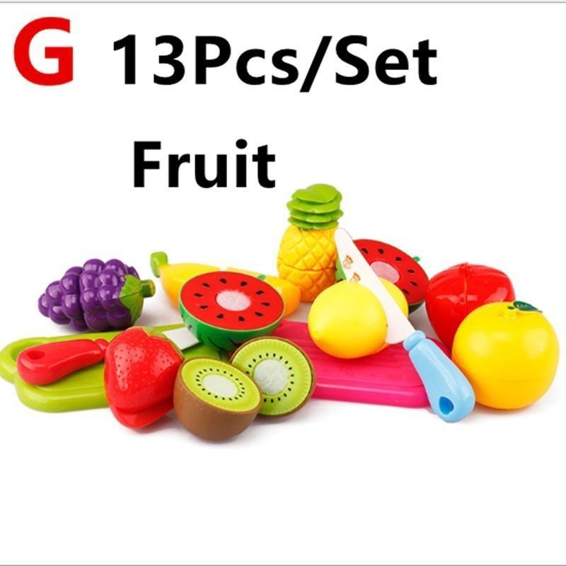 Simulation Foods Set Fruit Vegetable Kids Kitchen Pretend Play Toys For Children Cutting Cooking Food Game Girls Boys Gift