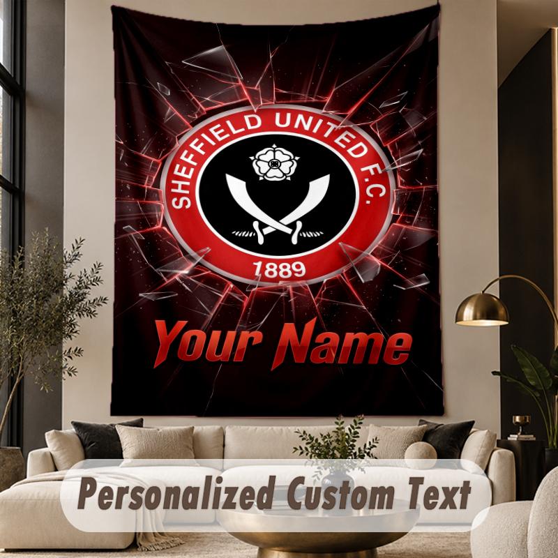 Custom Text Tapestry Sheffield United FC Print Wall Tapestry Indoor Living Room Wall Decor