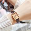 Women Square Quartz Watch Retro Roman Numerals Dial Black Leather Strap Elegant Casual Office Ladies Wristwatch