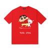 Cartoon Creative Crayon Shin-chan Graphic T-shirt Summer High Quality 100% Cotton T-shirt Casual Loose Trend Men's T-shirt