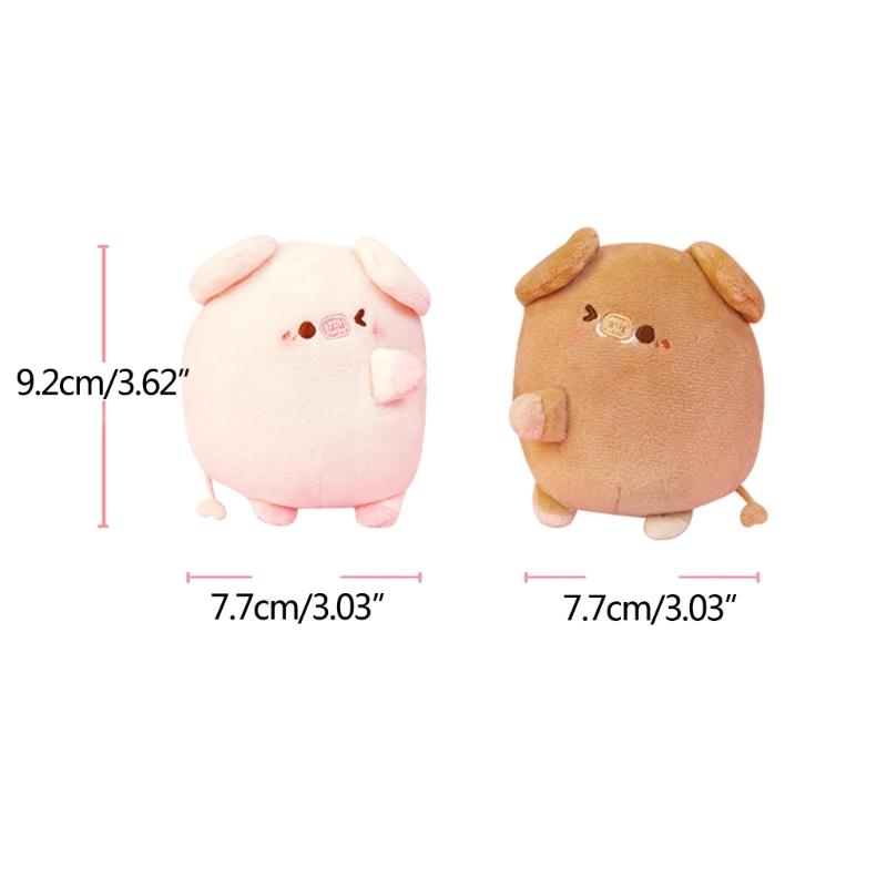 1 Paar Plüsch-Magnetisches Partner-Schwein Schlüsselanhänger Niedliches Plüschtier Kawaii-Mädchen Weihnachtsgeschenk Personalisierter Magnet Rucksackanhänger