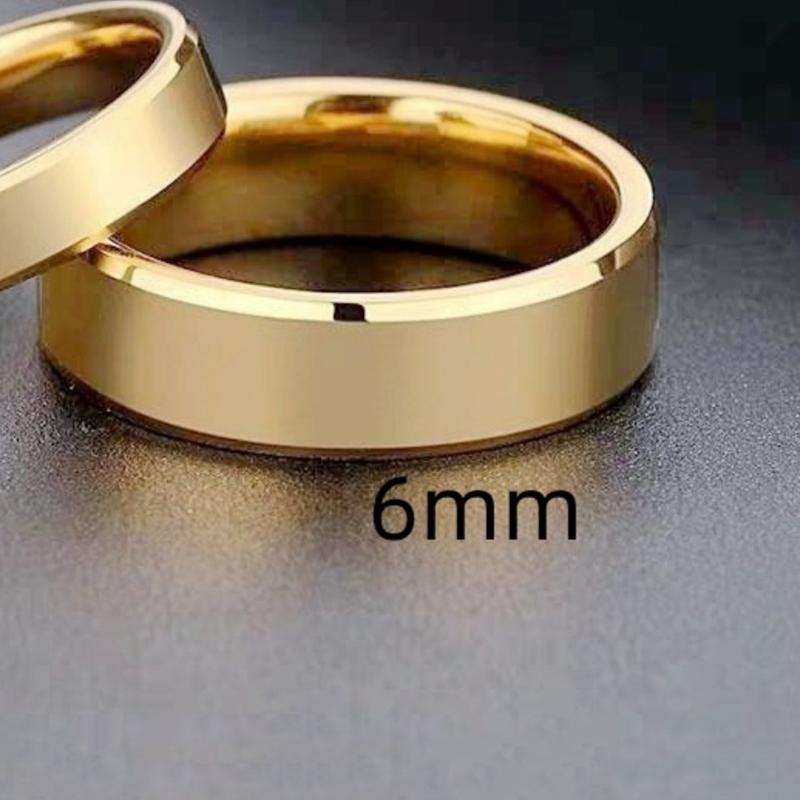 Smooth Stainless Steel Couple Rings Gold Simple 4MM 6MM Women Men Lovers Wedding Jewelry Engagement Halloween Christmas Gifts