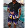 Sommer-Strandparty Herren Freizeithemd Outdoor-Sport Herrenshorts Herren Hawaii-Kurzarmhemd und Strandshorts Set